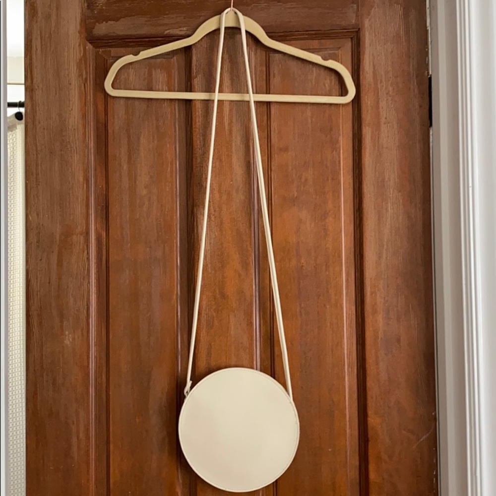 Cream white round purse